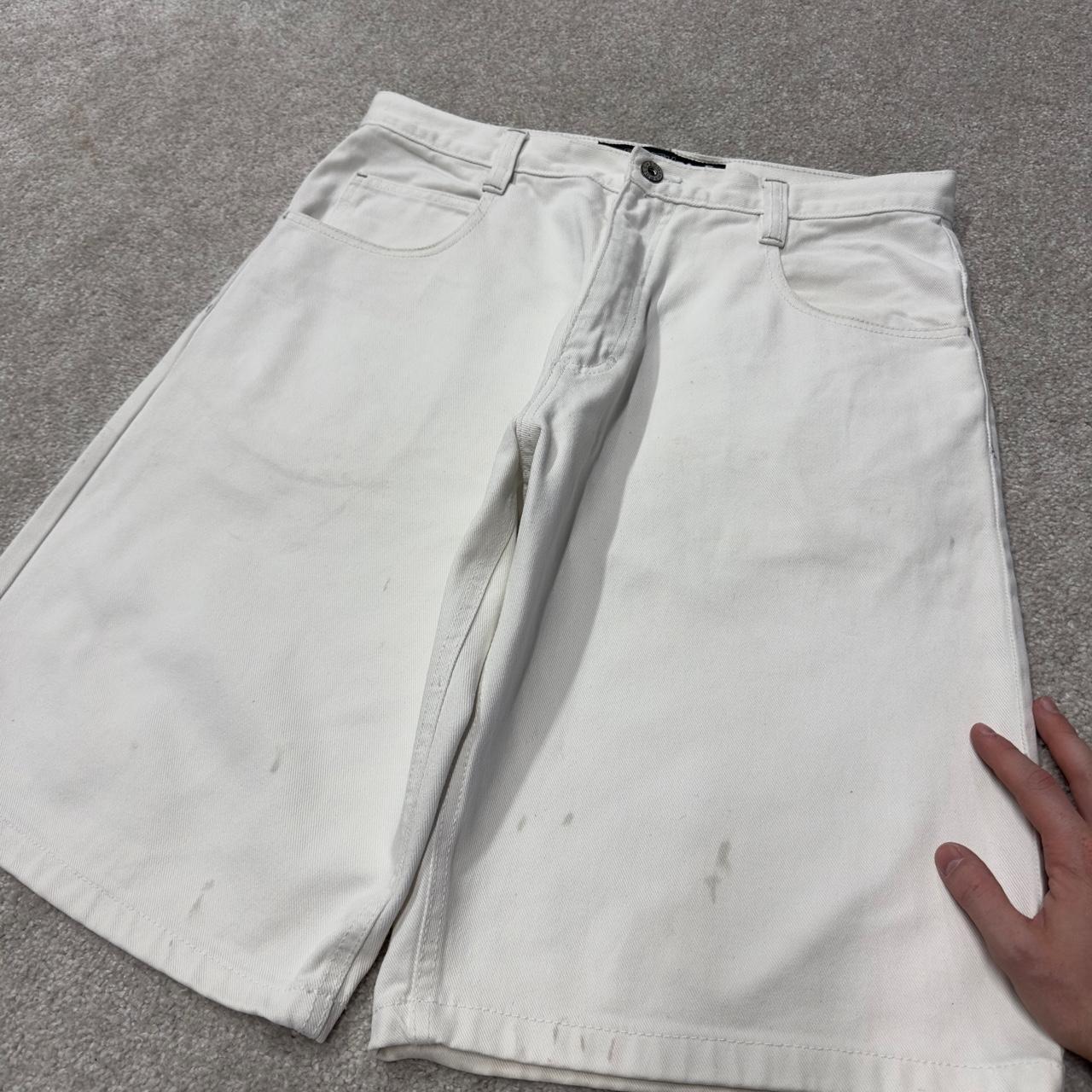 Baggy Southpole denim shorts y2k white Streetwear skater style surf shorts