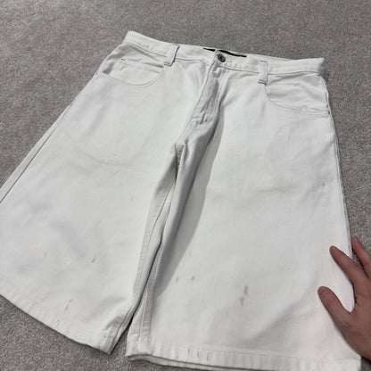 Baggy Southpole denim shorts y2k white Streetwear skater style surf shorts