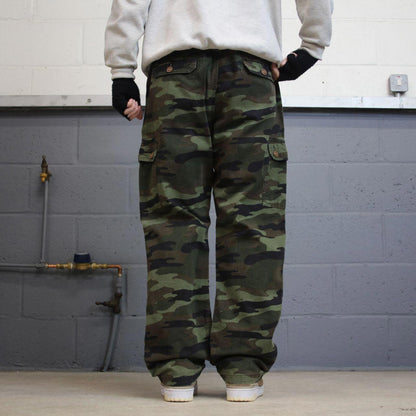 Camo cargo pants Red Camel W36L32 loose green forest camouflage trousers utility