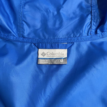 Columbia technical windbreaker jacket Medium men's navy blue two tone hooded lightweight