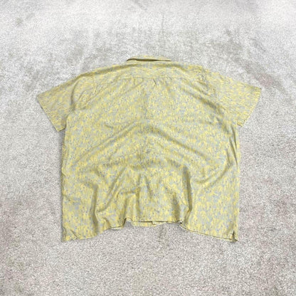 Y2K Levi’s funky pattern short sleeve shirt yellow Floaty festival button down shirt