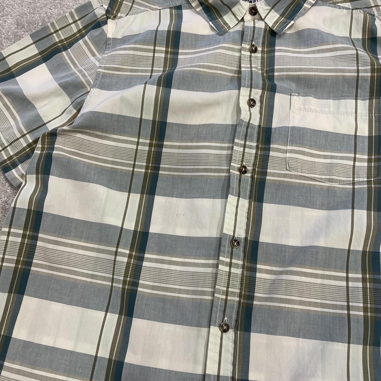 North face checkered short sleeve shirt blue TNF surf style check shirt button down summer