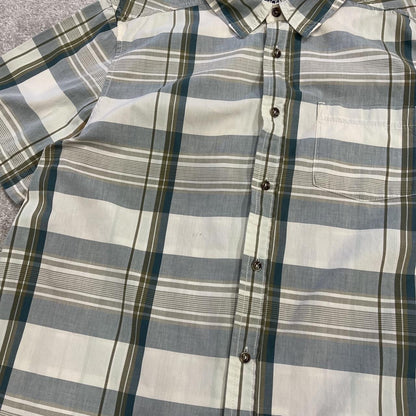 North face checkered short sleeve shirt blue TNF surf style check shirt button down summer
