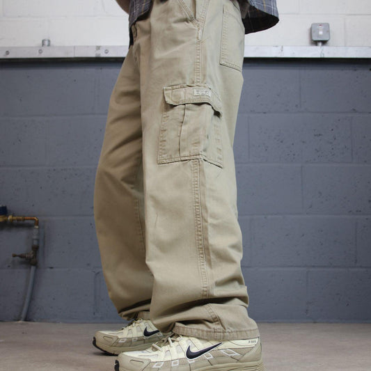 Baggy Wrangler cargo pants relaxed y2k khaki Loose straight leg relaxed skater work pants