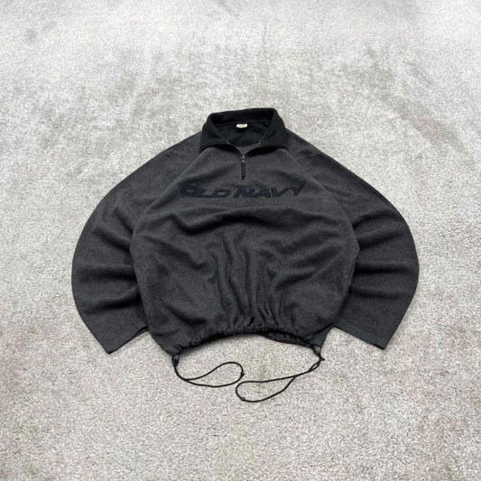 Vintage Y2K Old Navy technical fleece grey 1/4 zip up tech pull over embroidered autumn wear