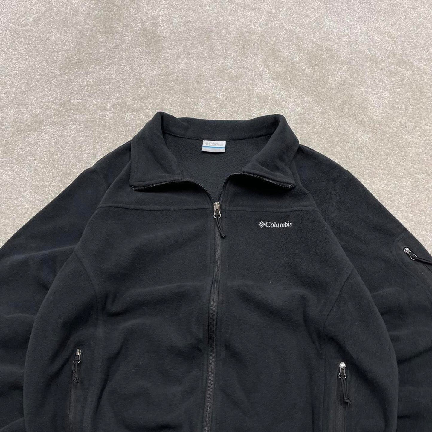 00s Columbia technical fleece XL women's black y2k style full zip up autumn casual