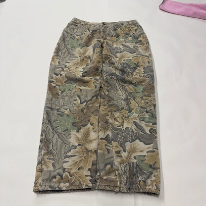 Vintage Cabelas camo Y2K jeans khaki loose insulated hunting style pants