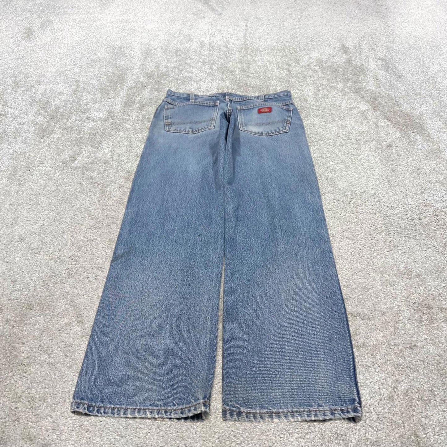 90s Dickies jeans casual workwear W32L32 loose blue 90s skate style thick denim pants streetwear