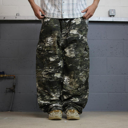 Baggy camo cargo pants huntworth Y2K 3XL green Loose leg camouflage pattern hunting utility trousers