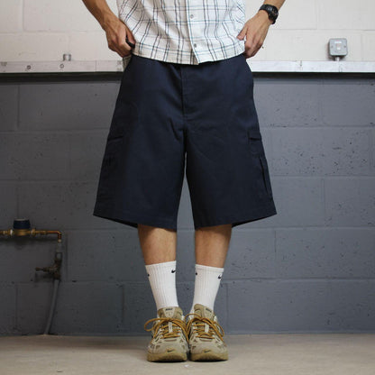 Dickies baggy cargo shorts y2k navy Chino style skater shorts wide leg festival