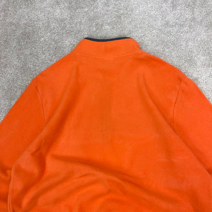 Orange Starter technical fleece Medium 1/4 zip up y2k 00s style autumn wear