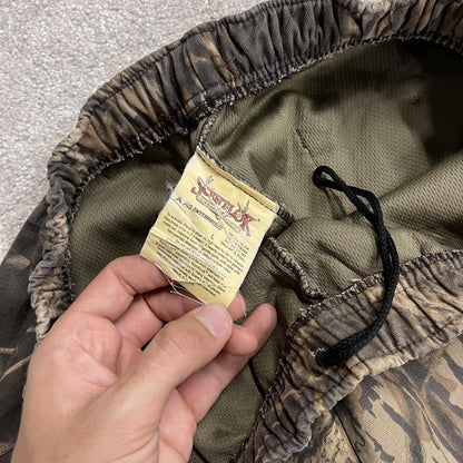 ScentLok canvas camo joggers y2k khaki L Mossy Oak camouflage sweatpants elastic drawstring waist