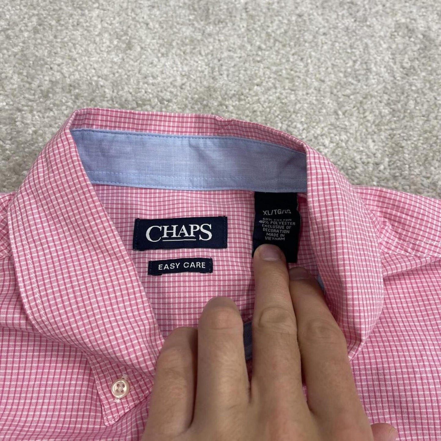 CHAPS checkered short sleeve shirt pink Surf style check shirt summer festival
