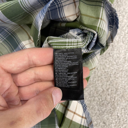 North Face checkered short sleeve shirt green TNF Festival style surf check shirt