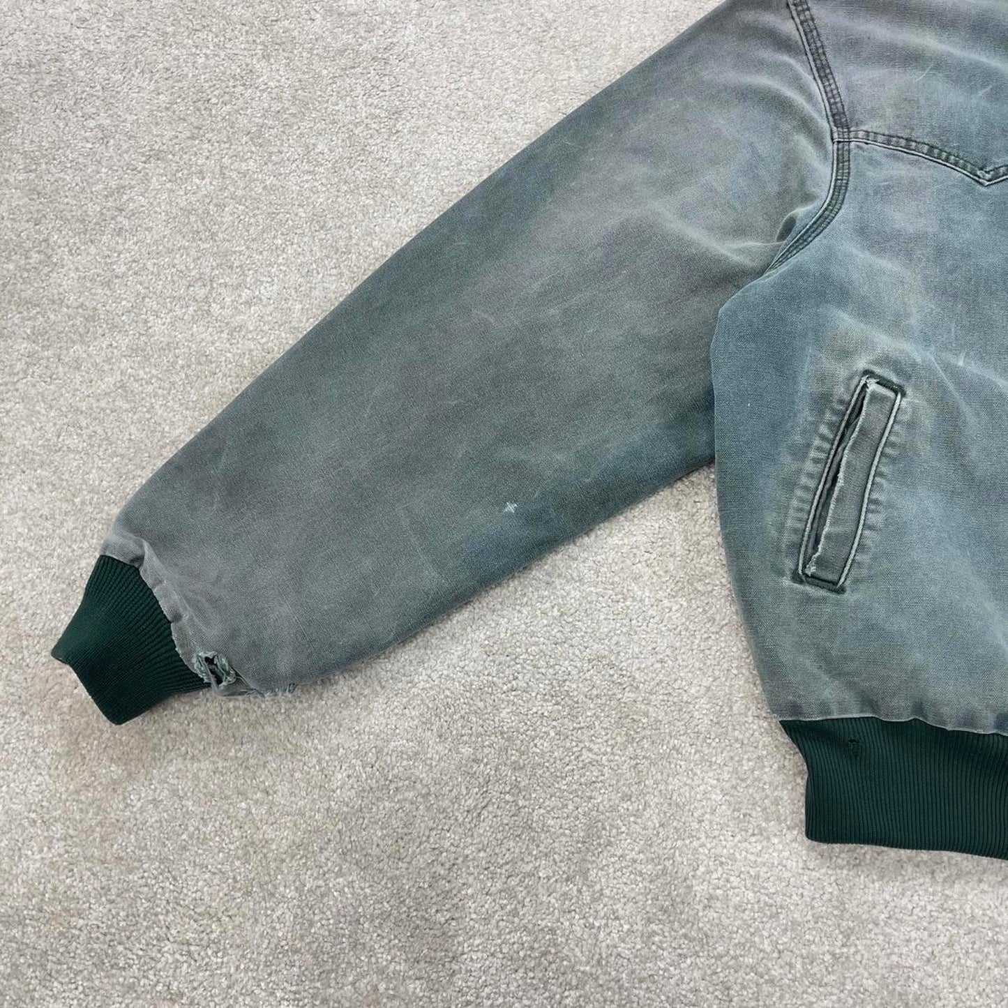 Vintage turquoise Carhartt Santa Fe bomber jacket XL Detroit cropped