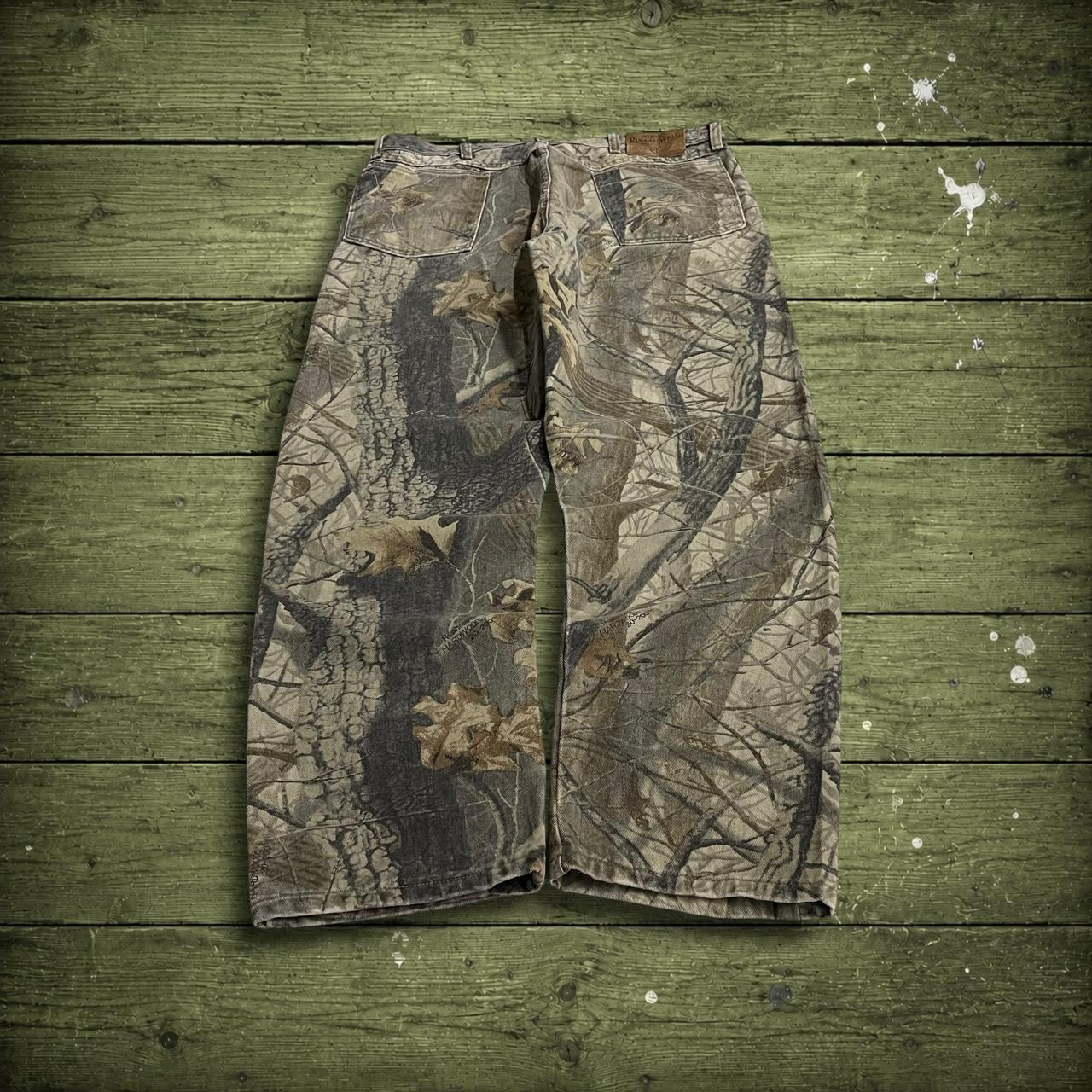 Wrangler Realtree camo jeans y2k khaki Straight leg hardwoods Realtree forest camouflage pants