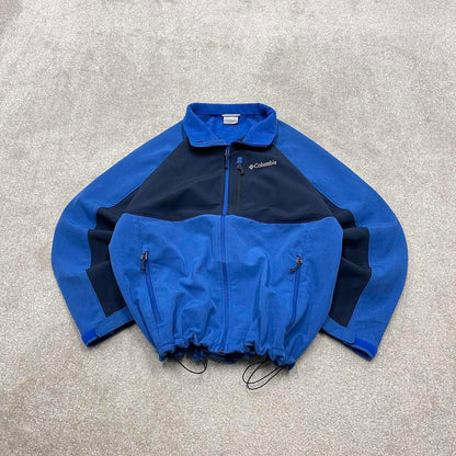 00s Columbia technical windbreaker jacket men's blue y2k style soft shell adjustable autumn
