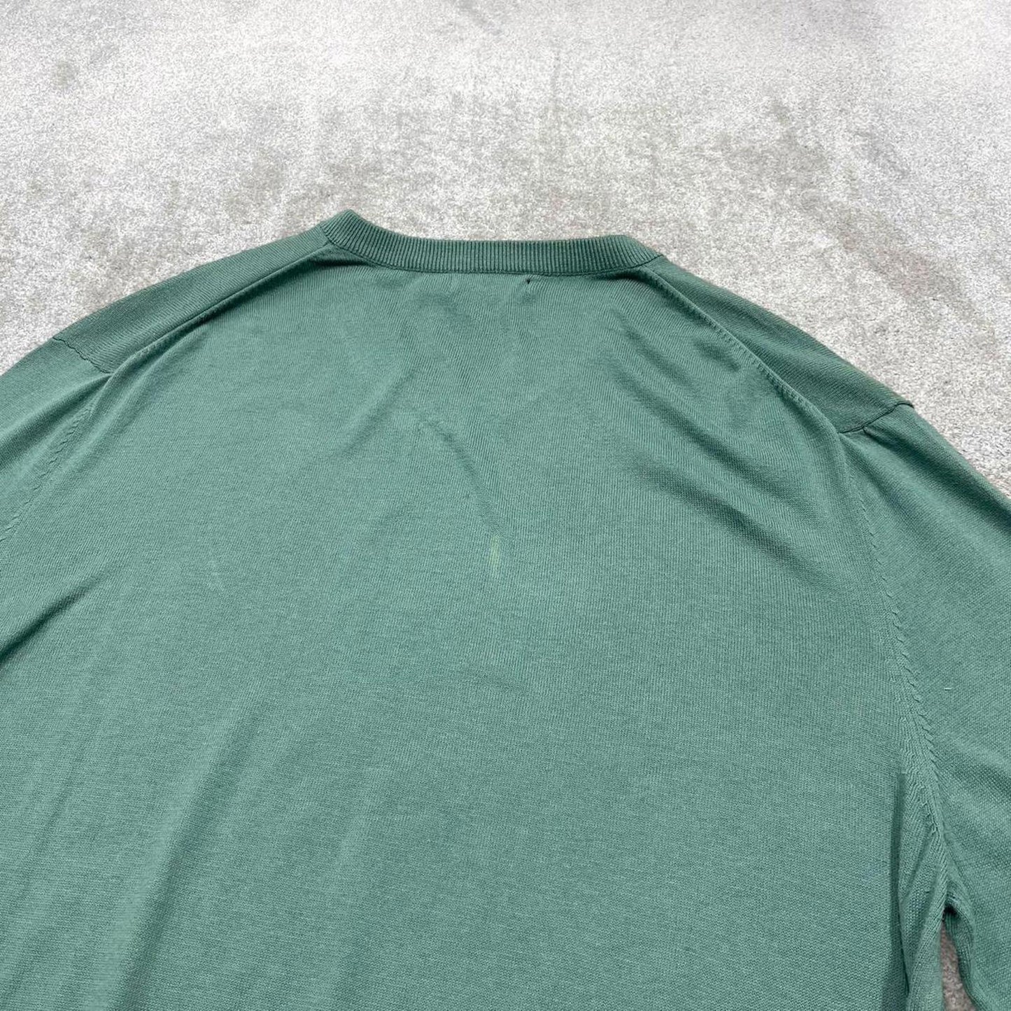 00s Nautica knit sweater jumper embroidered XL men's turquoise knitted pull over y2k 00s style