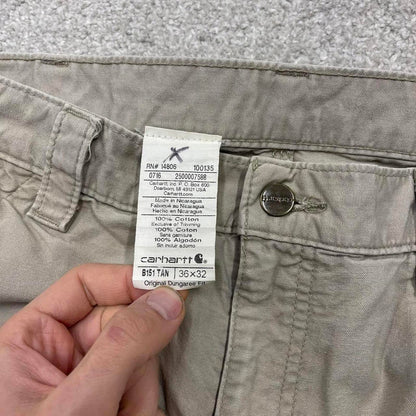 Y2K baggy fit Carhartt work pants wide leg beige Loose skater cargo carpenter trousers