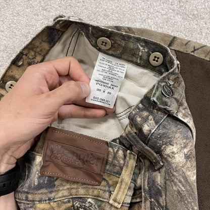 Wrangler camo jeans Realtree Pro Gear khaki Straight double knee denim camouflage pants
