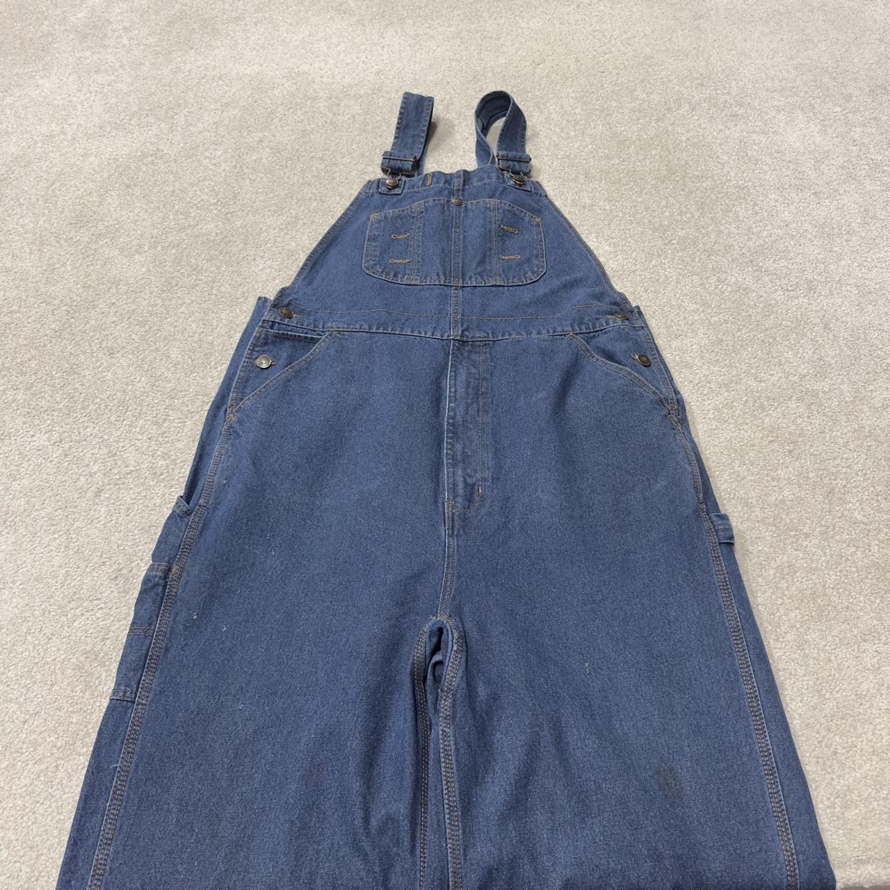 Vintage baggy denim Dungarees loose y2k blue Lincoln workwear bib & brace overalls utility