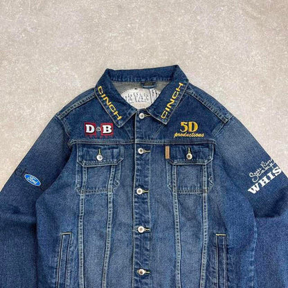 Embroidered Cinch denim cowboy jacket Large