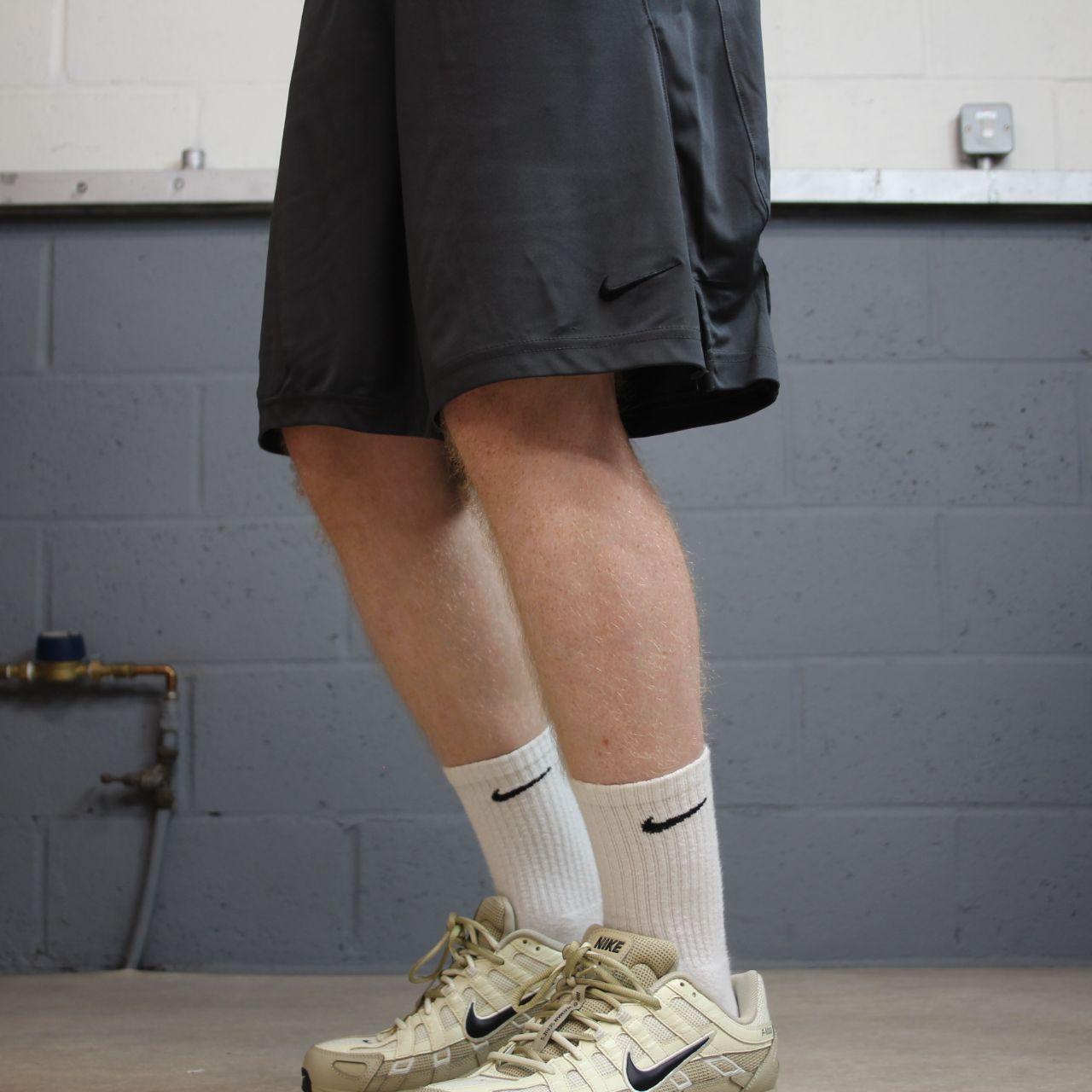 Nike sports shorts y2k loose charcoal grey Dri-Fit floaty summer gym shorts