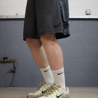 Nike sports shorts y2k loose charcoal grey Dri-Fit floaty summer gym shorts
