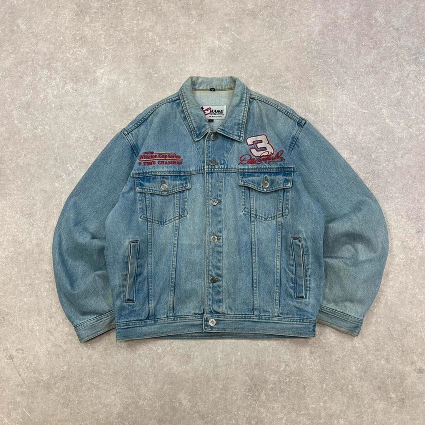 Chase Authentics Denim jacket Large NASCAR Dale Earnhardt GOODWRENCH racing jacket