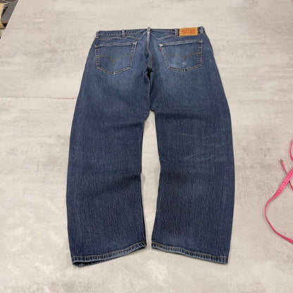 Levis 505 jeans blue W38L30 loose straight leg y2k style pants red tab logo