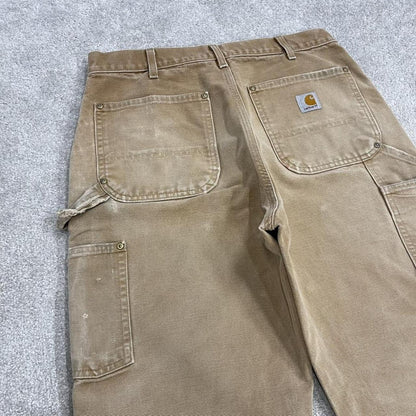 Carhartt carpenter shorts double knee tan Long canvas skater style cargo work jorts