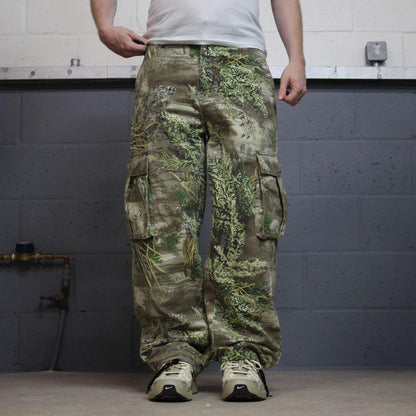 Realtree baggy camo cargo pants green Wide leg camouflage Y2K hunting utility trousers