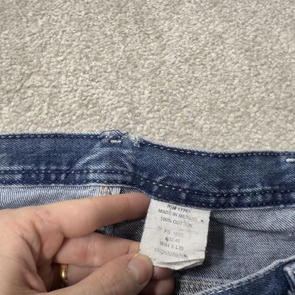 Vintage denim carpenter jeans y2k W44L29 blue Key workwear skater style cargos loose utility pockets