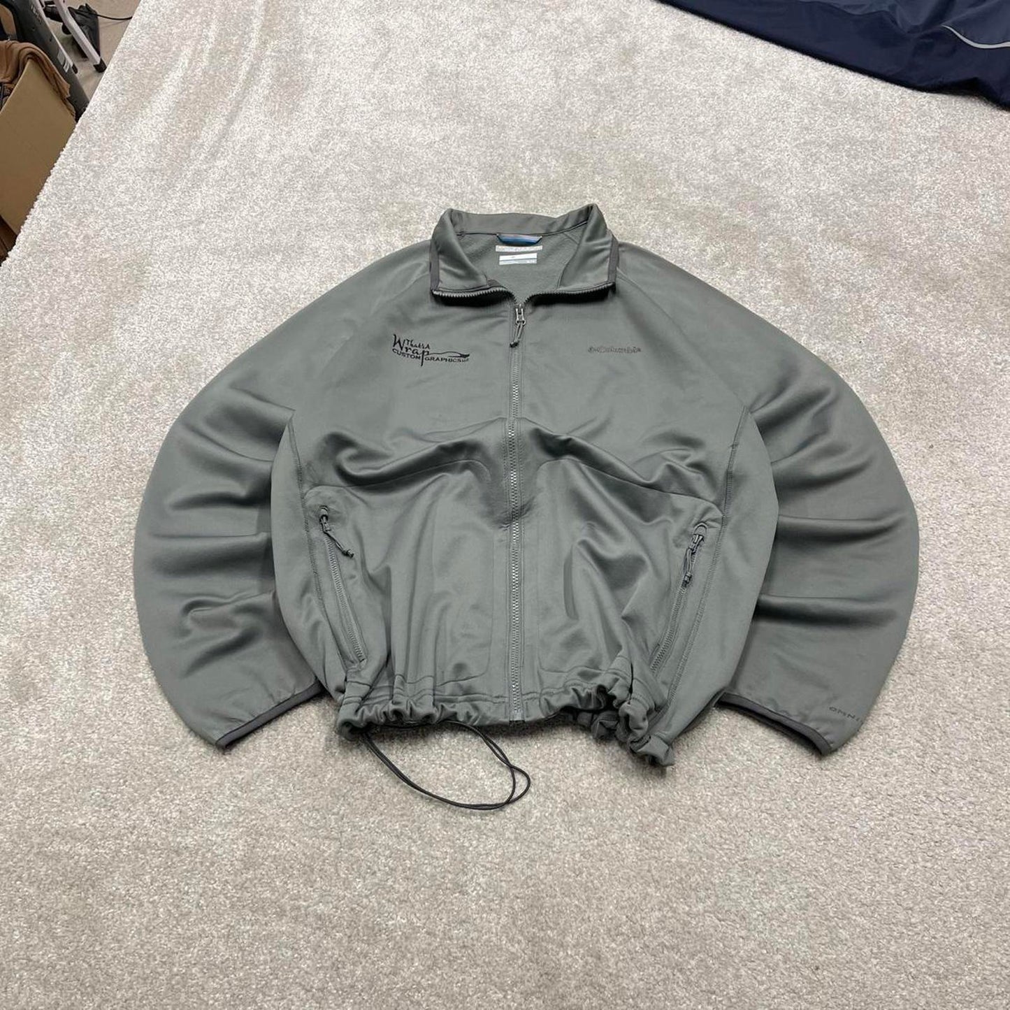 00s grey Columbia soft shell technical fleece XL men's y2k style grey full zip autumn outdoors