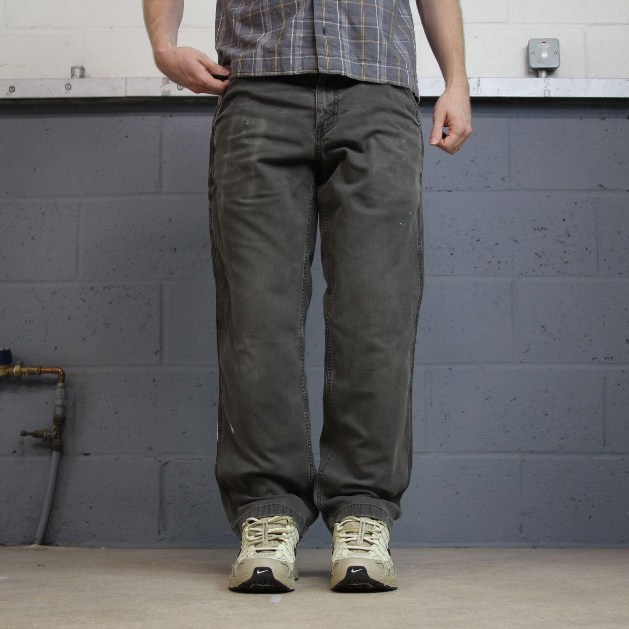 Carhartt carpenter pants relaxed y2k grey Straight leg skater style workwear pants