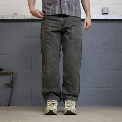 Carhartt carpenter pants relaxed y2k grey Straight leg skater style workwear pants