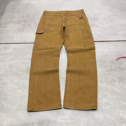 Tan Dickies carpenter jeans W32L30 loose canvas 90s skater style cargo pants