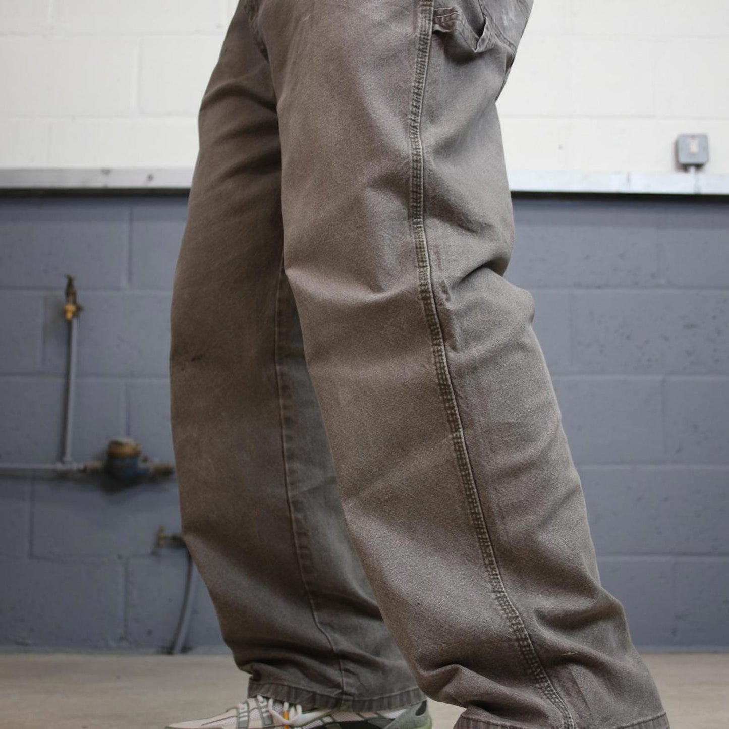 Baggy Dickies carpenter jeans W40L28 khaki brown denim 90s style canvas cargos