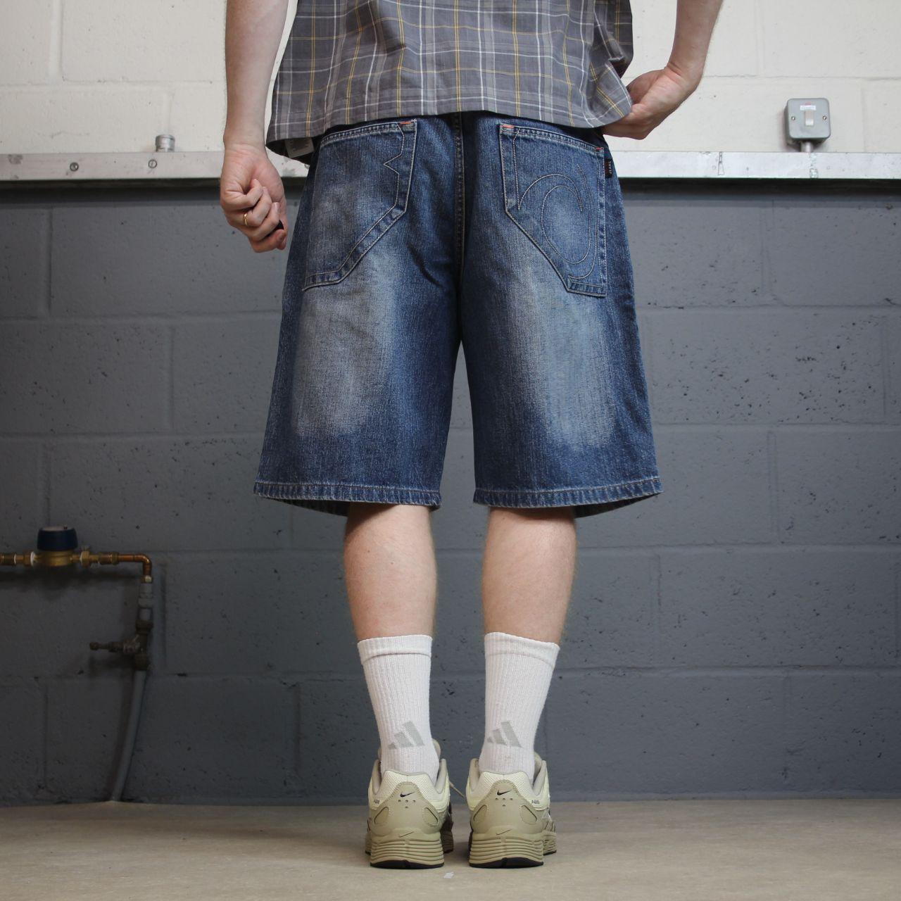 Baggy denim shorts y2k surf blue Loose fit WBJ summer festival jorts