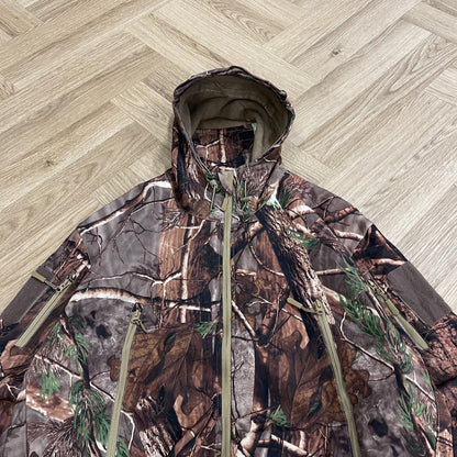 Y2K camo technical windbreaker jacket Adjustable camouflage hooded soft shell tech coat