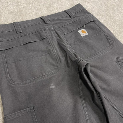Carhartt jeans canvas work pants grey Relaxed fit workwear pants white patch logo