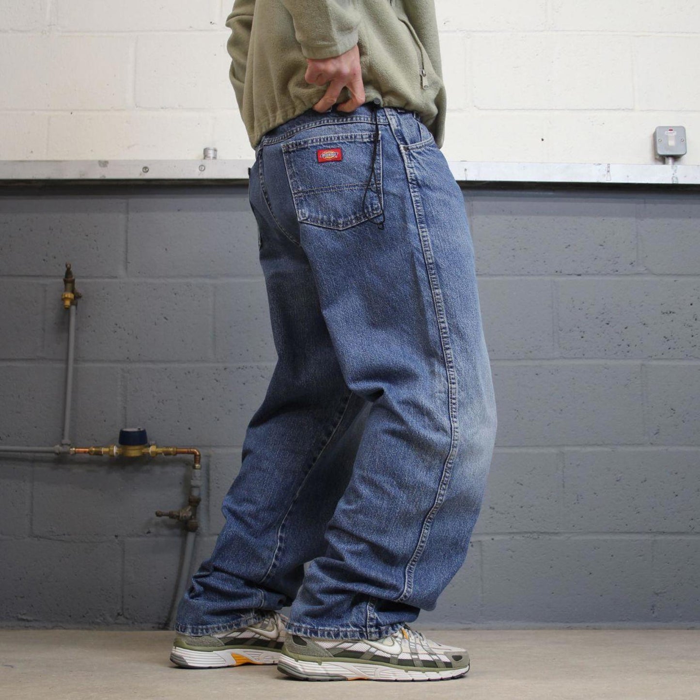 Vintage Y2k Dickies skate jeans blue Loose 5 pocket denim workwear pants