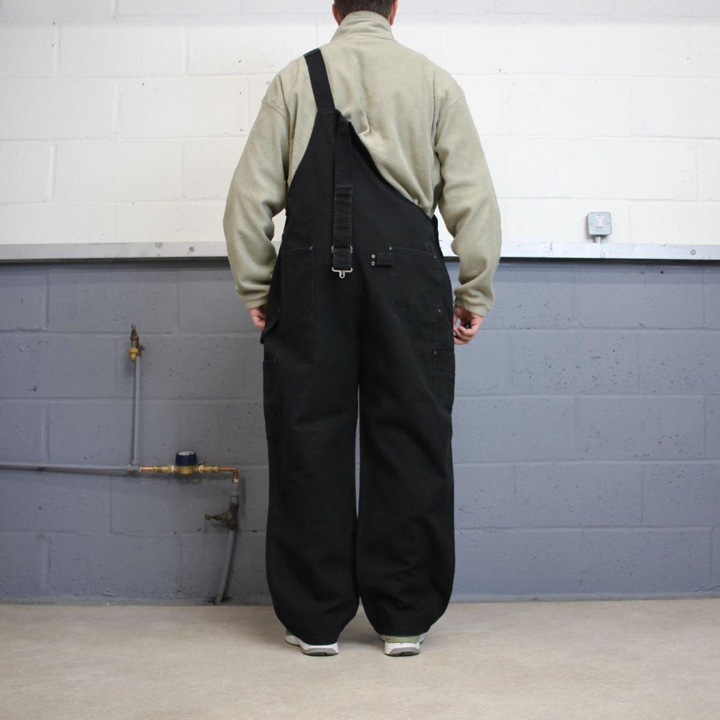 Vintage 90s Dakota dungarees overalls XL black canvas mens loose bib and brace workwear
