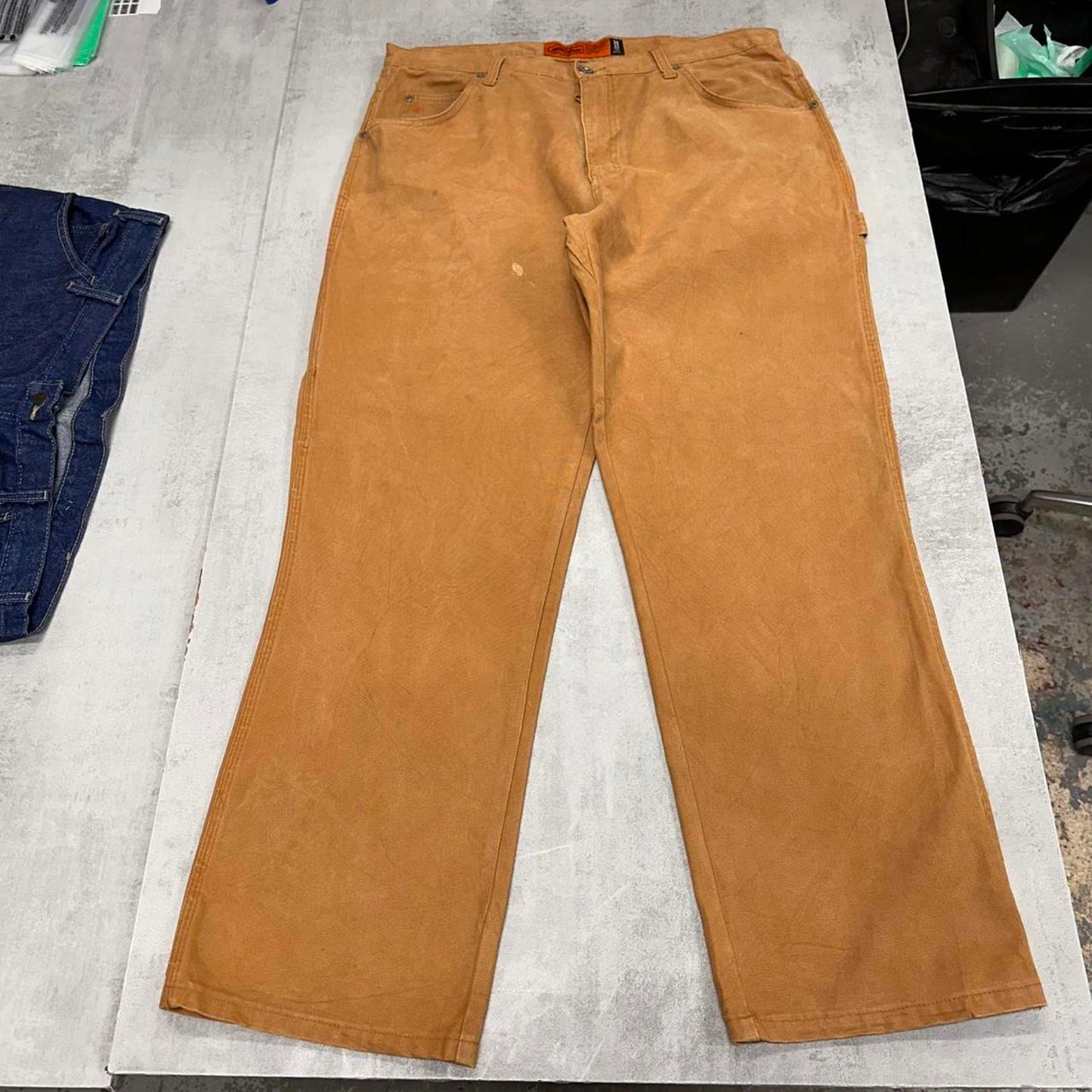 Jesse James carpenter jeans W38L32 sand brown loose canvas 90s workwear skate style cargo pants