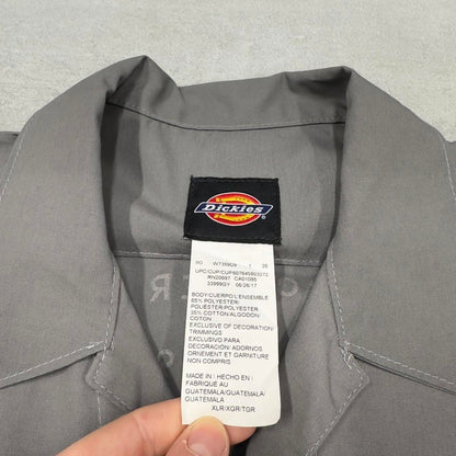 00s Dickies boiler suit coveralls XL Grey baggy twill style short sleeve jumpsuit mechanic