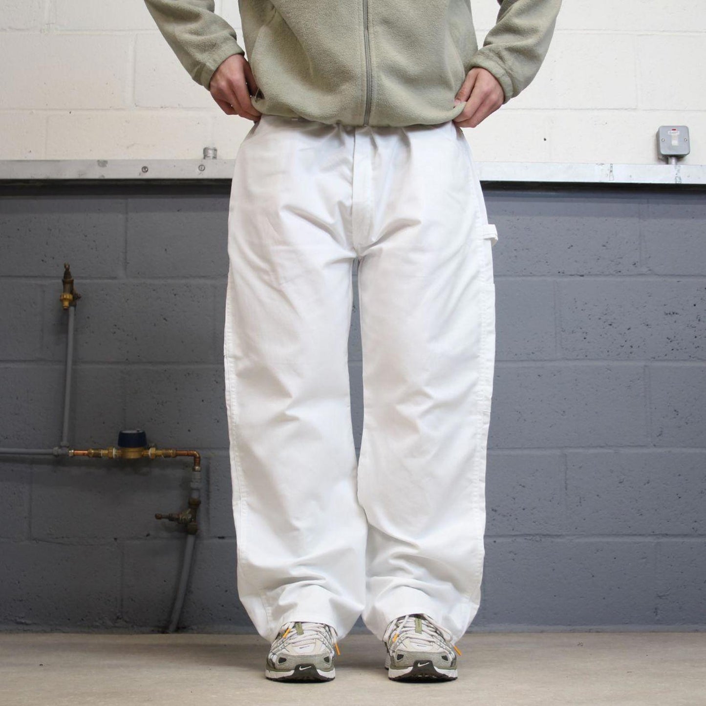 Y2K baggy Dickies carpenter pants white Loose wide-leg skater style painters cargo pants