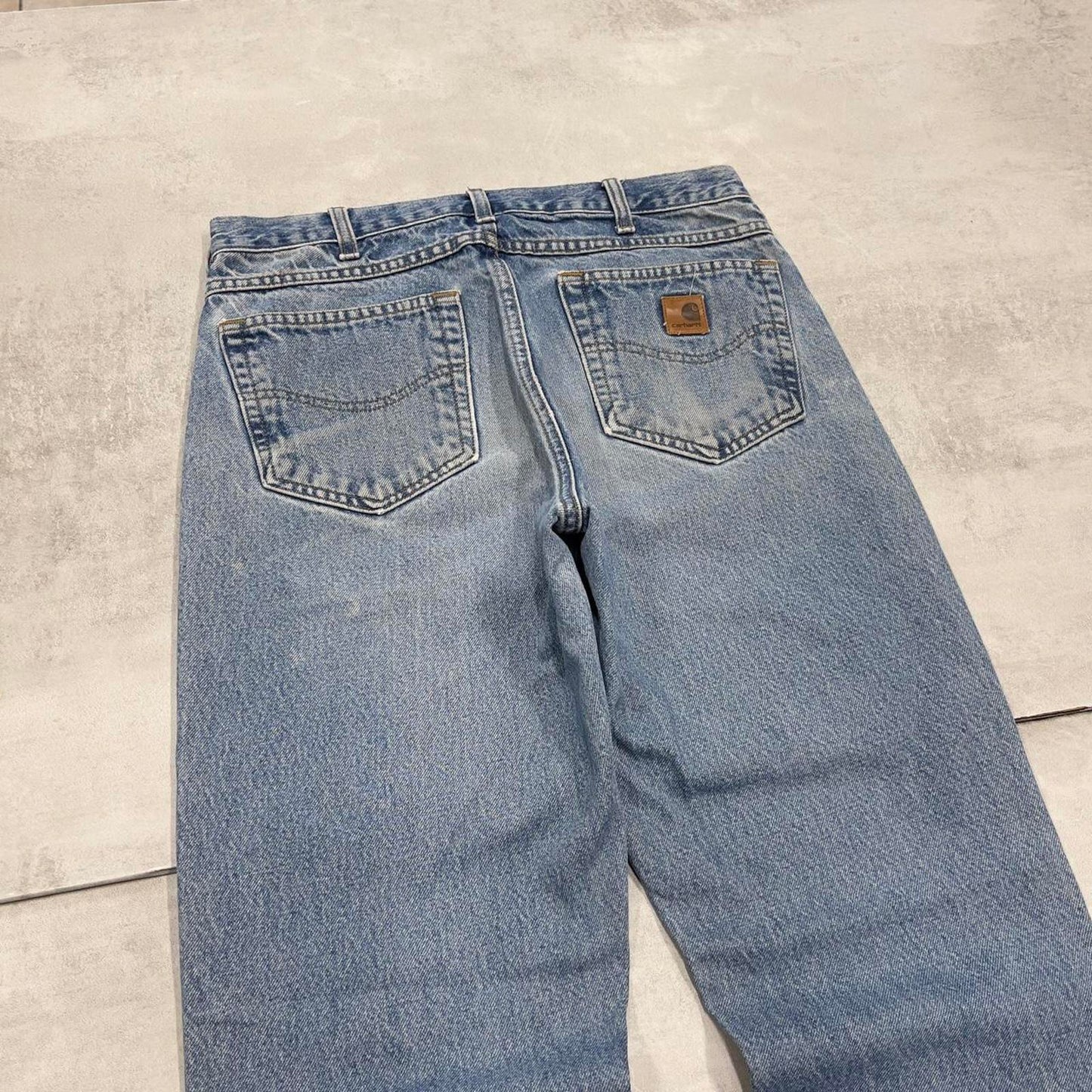 Blue vintage Carhartt jeans W32L34 90s skater style thick denim 5 pocket pants