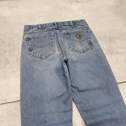 Blue vintage Carhartt jeans W32L34 90s skater style thick denim 5 pocket pants