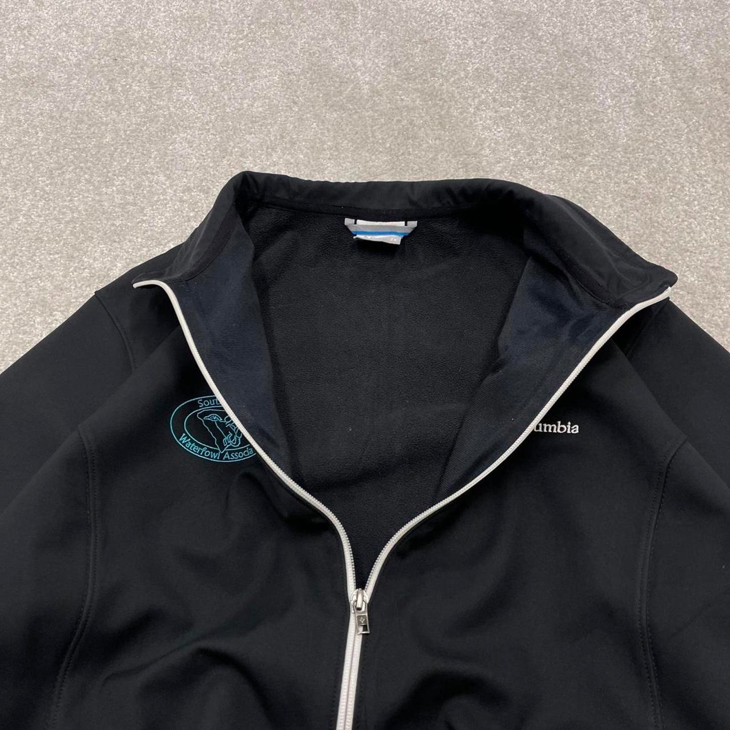 00s Columbia windbreaker jacket y2k style 2XL women's black full zip soft shell coat technical