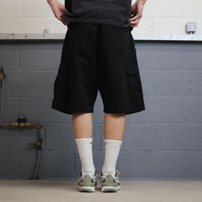 Wrangler baggy cargo shorts wide leg black Cotton chino skater style shorts loose leg